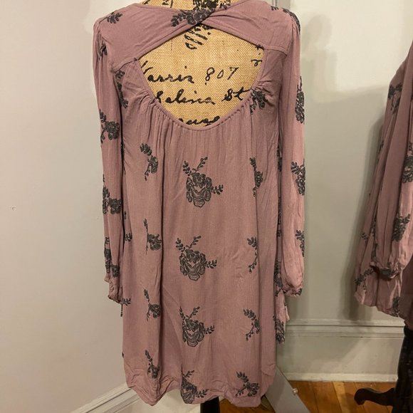 Free People Small Elderberry Embroidered Austin Mini Swing Dress - Picture 7 of 9